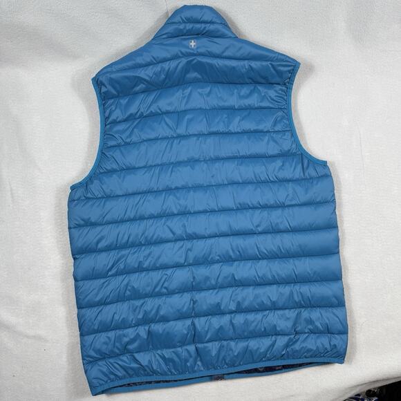 SwissTech Men Puffer Vest L Blue Lightweight Packable Quilted Insulated Gorpcore - Picture 2 of 12